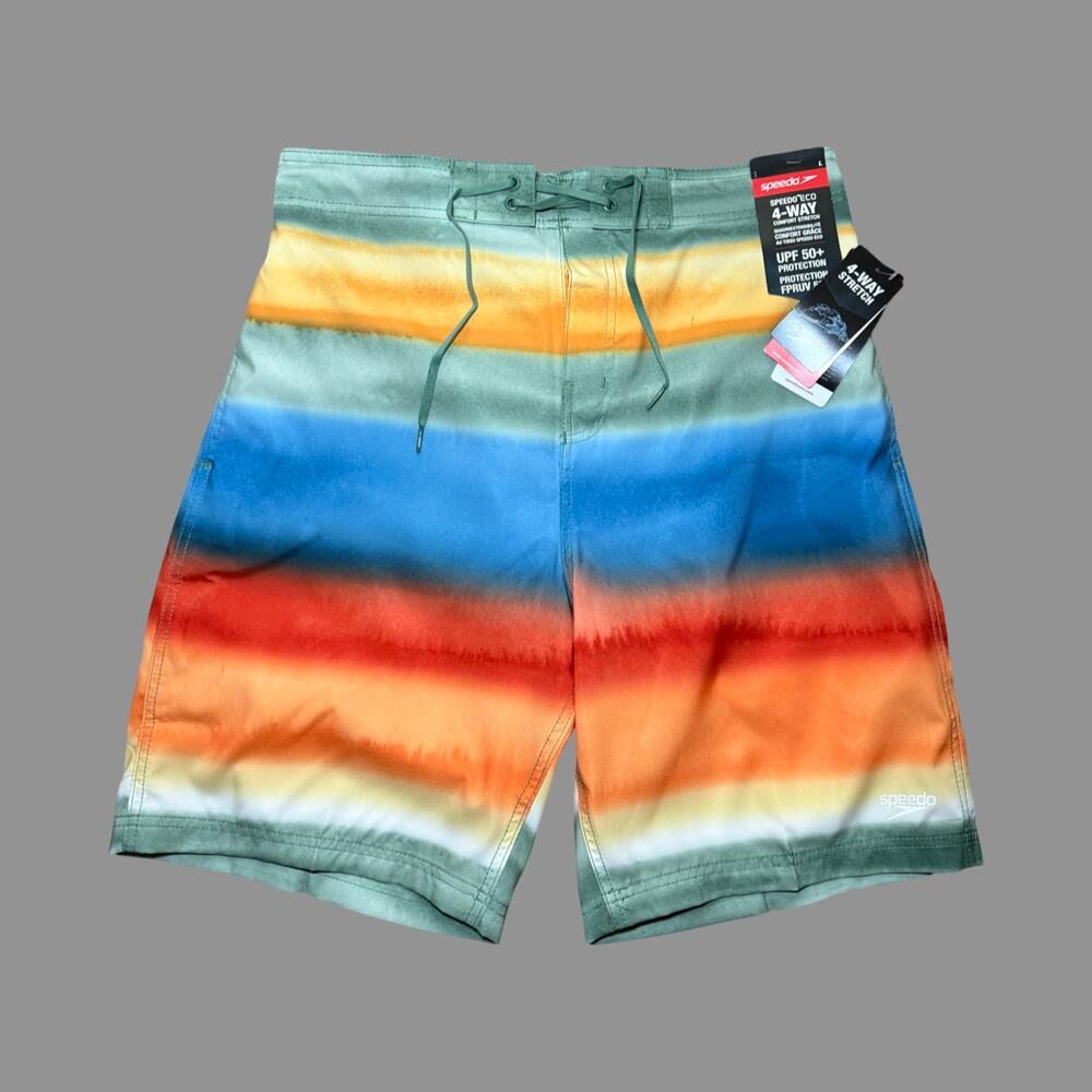 Speedo Coastal Ombre Swim Trunks Eco Stretch L NWT